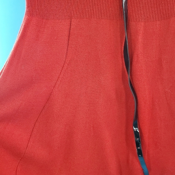 NWT R&K red knit dress with black belt Lg - Picture 11 of 16
